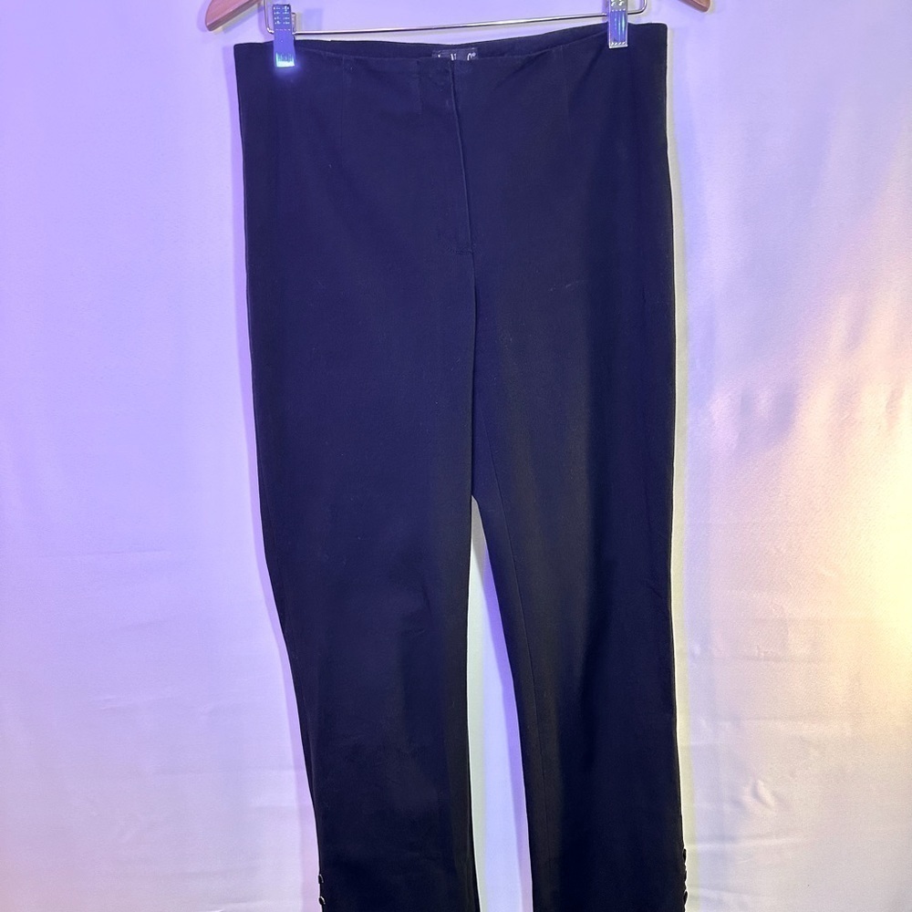 INC International Concepts Black Side Zipper Leg Lace Up Stretchy Pants Trousers